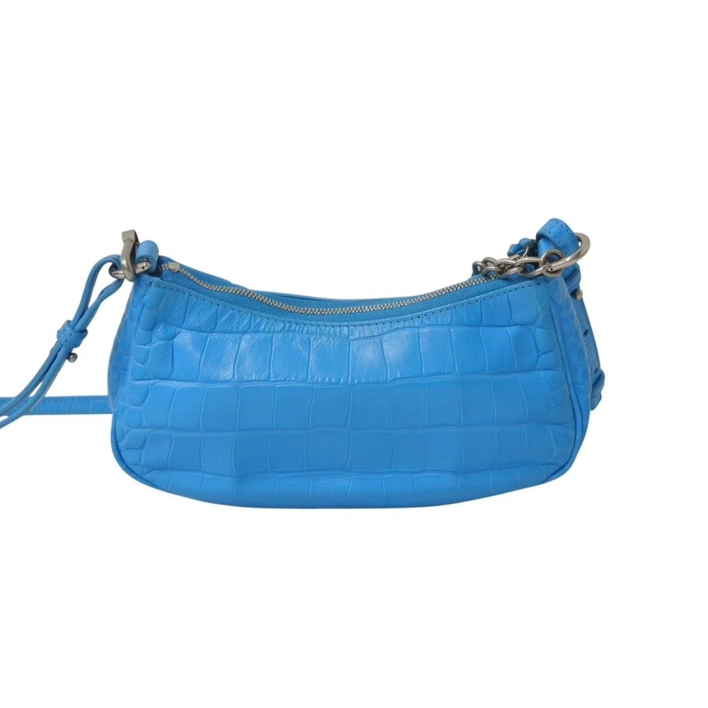 BALENCIAGA Le Cagole Shoulder Bag Rhinestones Blue Calfskin - Picture 3 of 10